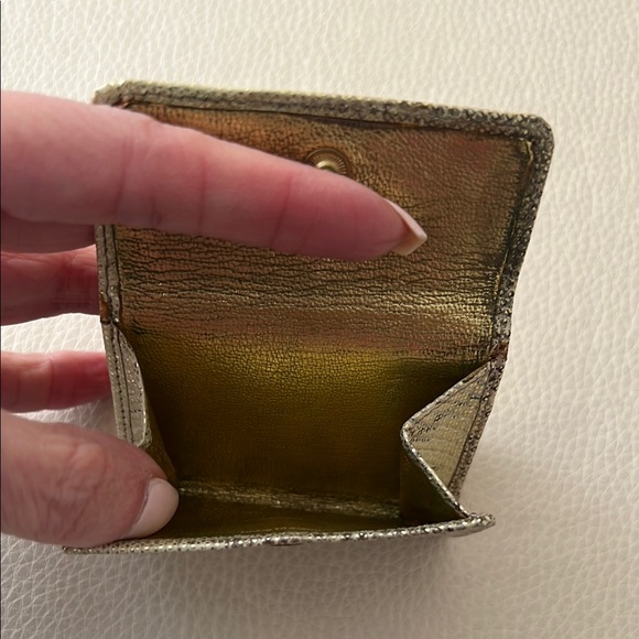 Vintage Judith Leiber Compact Metallic Snakeskin Wallet - Picture 4 of 6